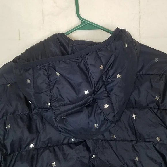 Gap blue star puffer hooded jacket coat